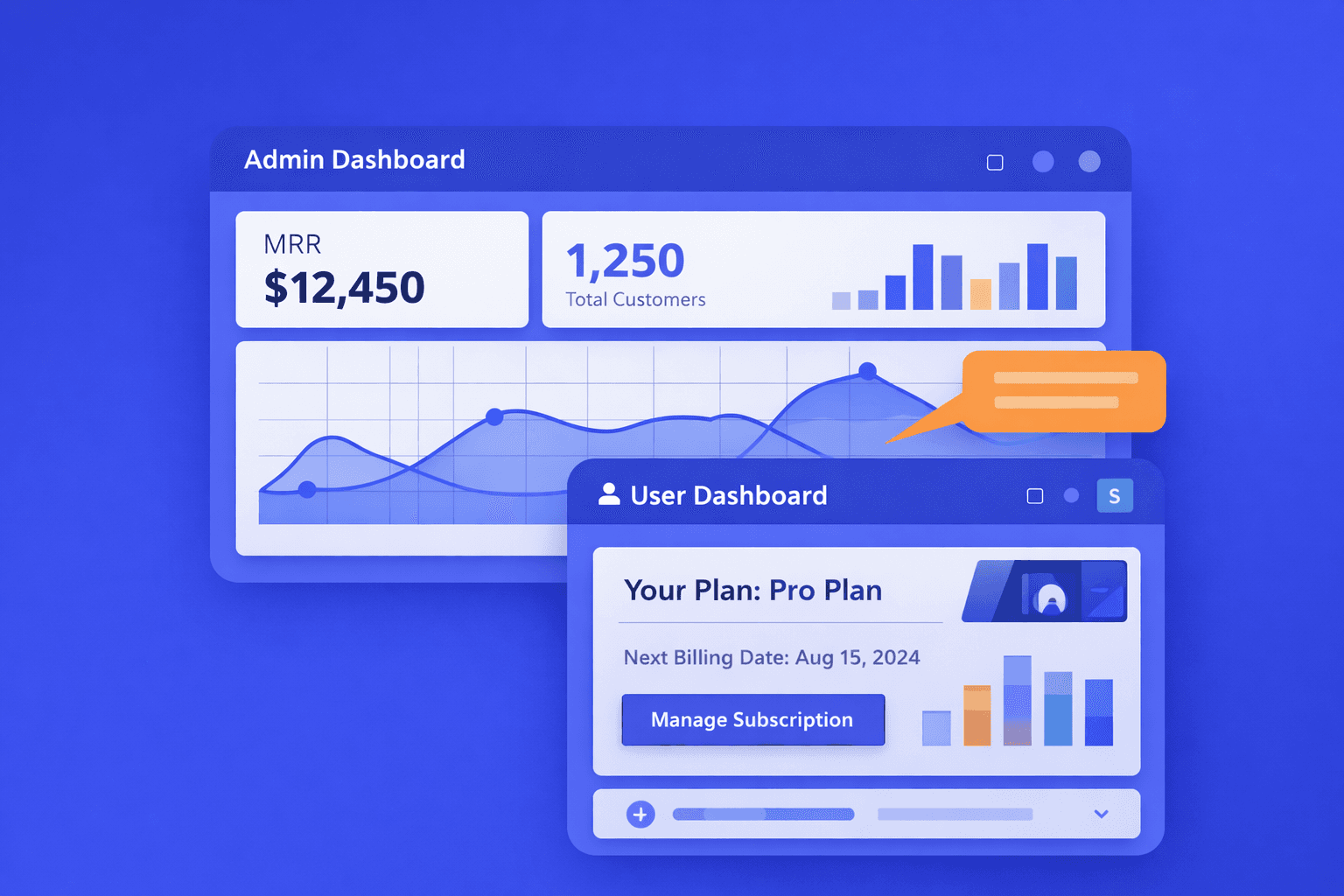 Admin and User Dashboard preview